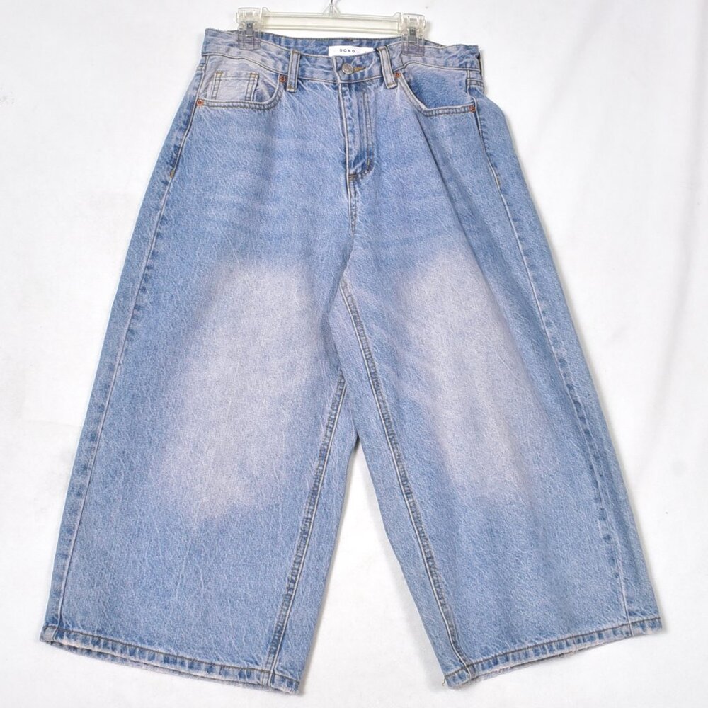 SONG Women’s Size 3/26 Wide Leg Denim Slouchy Jort Vintage 90s High Rise Baggy